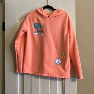 Coral emoji hooded sweatshirt